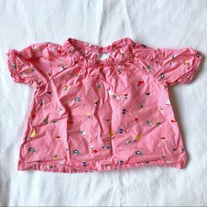Hanna Anderson Baby sweet pink birds top